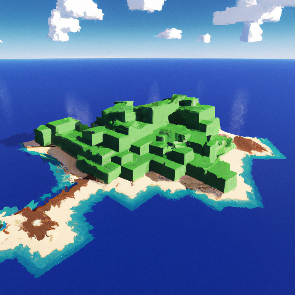 minecraft, 3d, island