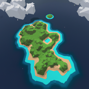 minecraft, 3d, map, island